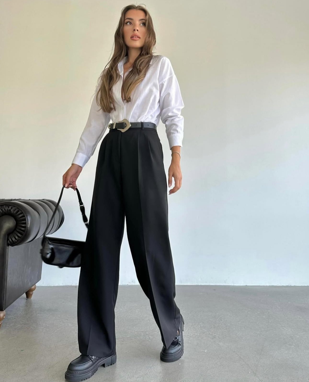 Pantalon ANTON en tissu - Noir