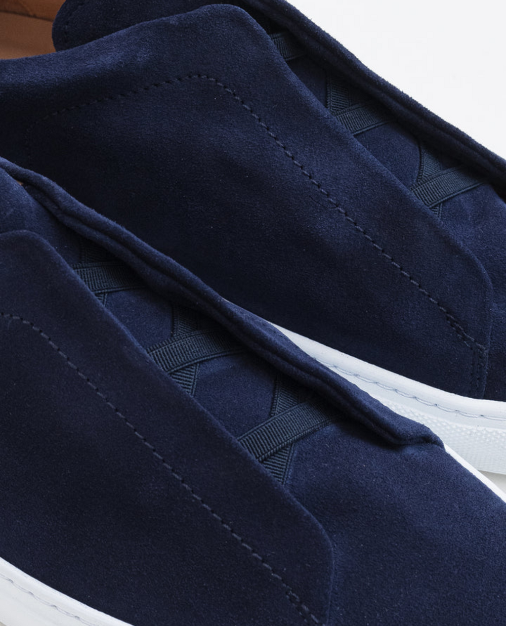 Basket ERIK en daim - Bleu marine