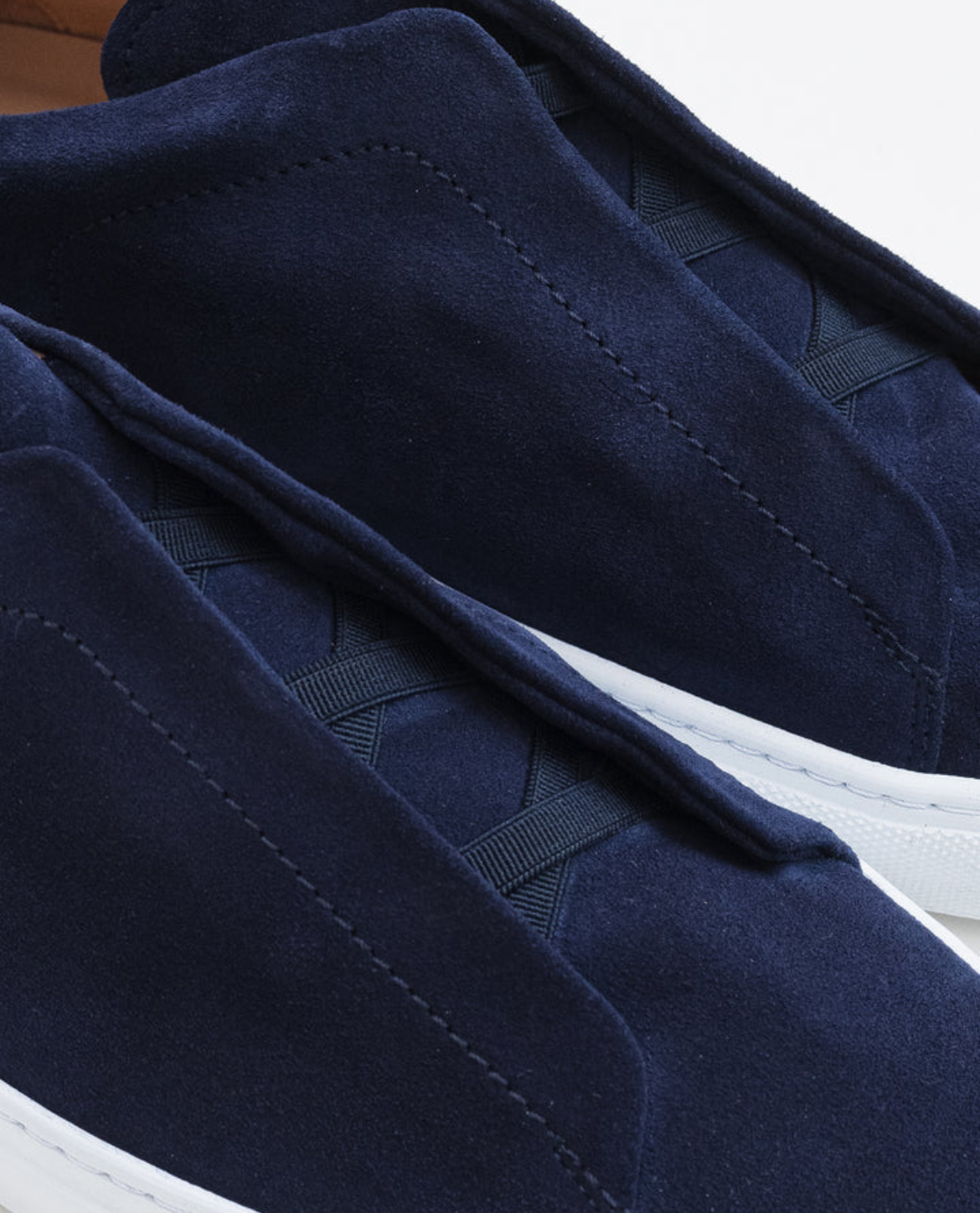 Basket ERIK en daim - Bleu marine