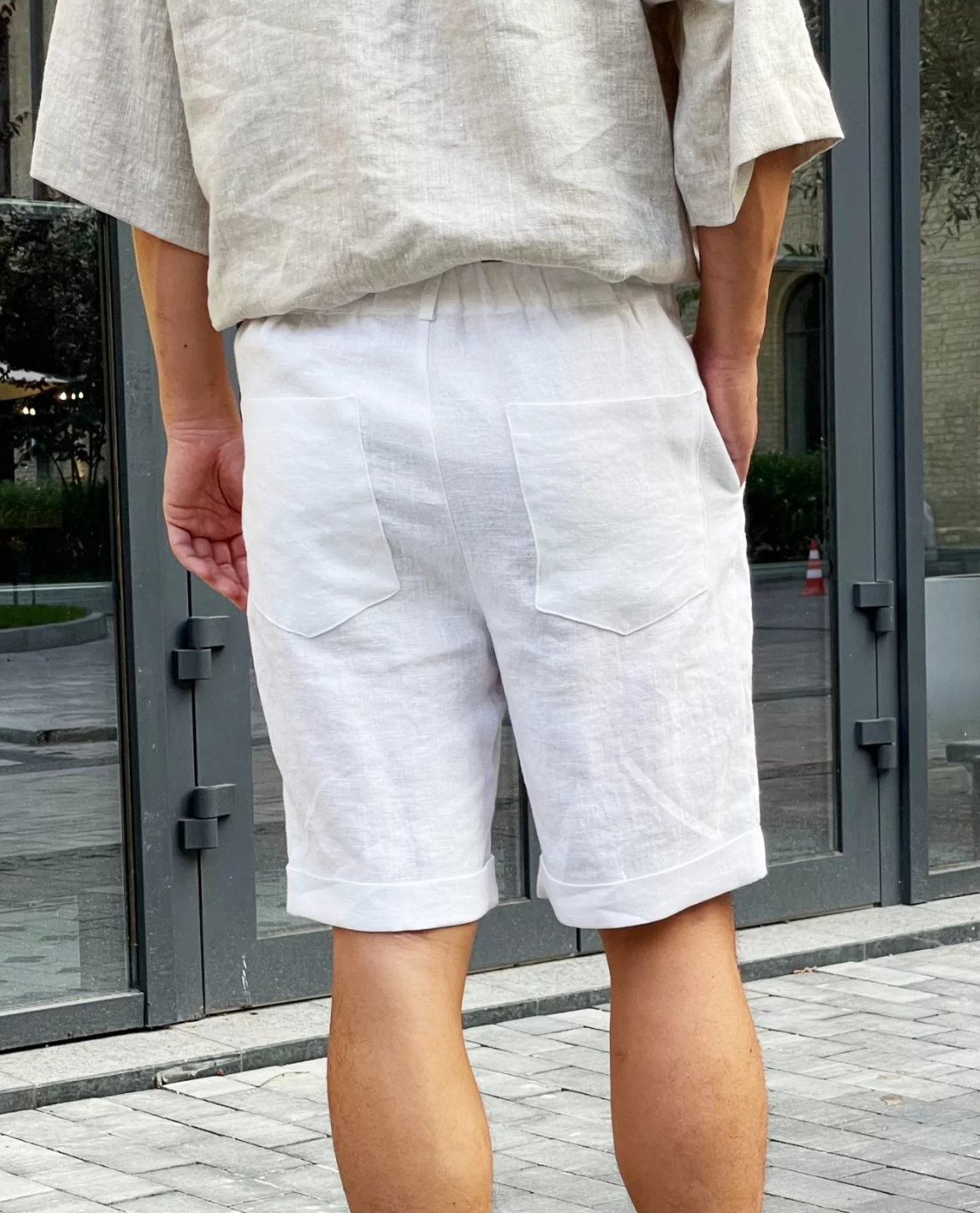 Short KÄLLA en lin - Blanc