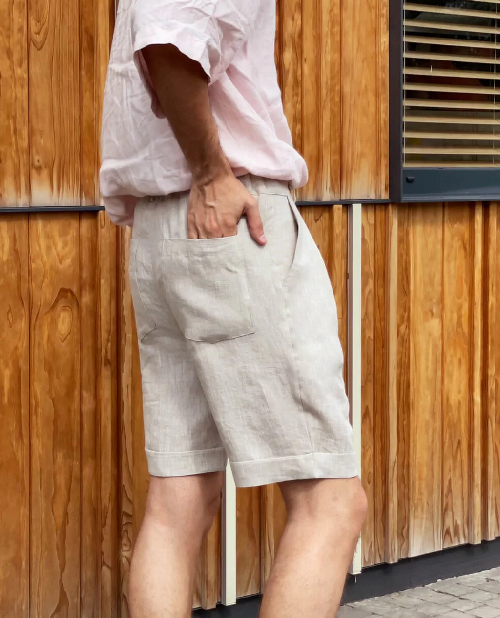 Short HARALD en lin - Beige