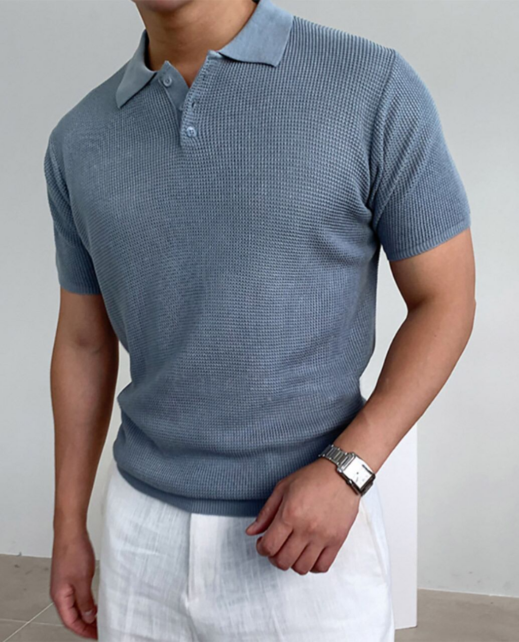 Polo FALUN en coton - Bleu clair