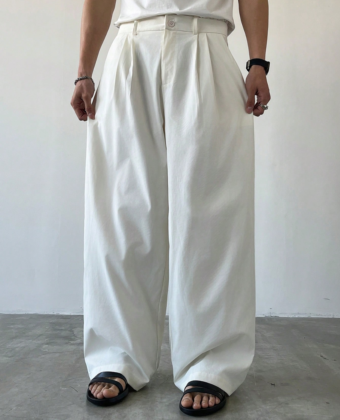 Pantalon TON en lin - Blanc cassé