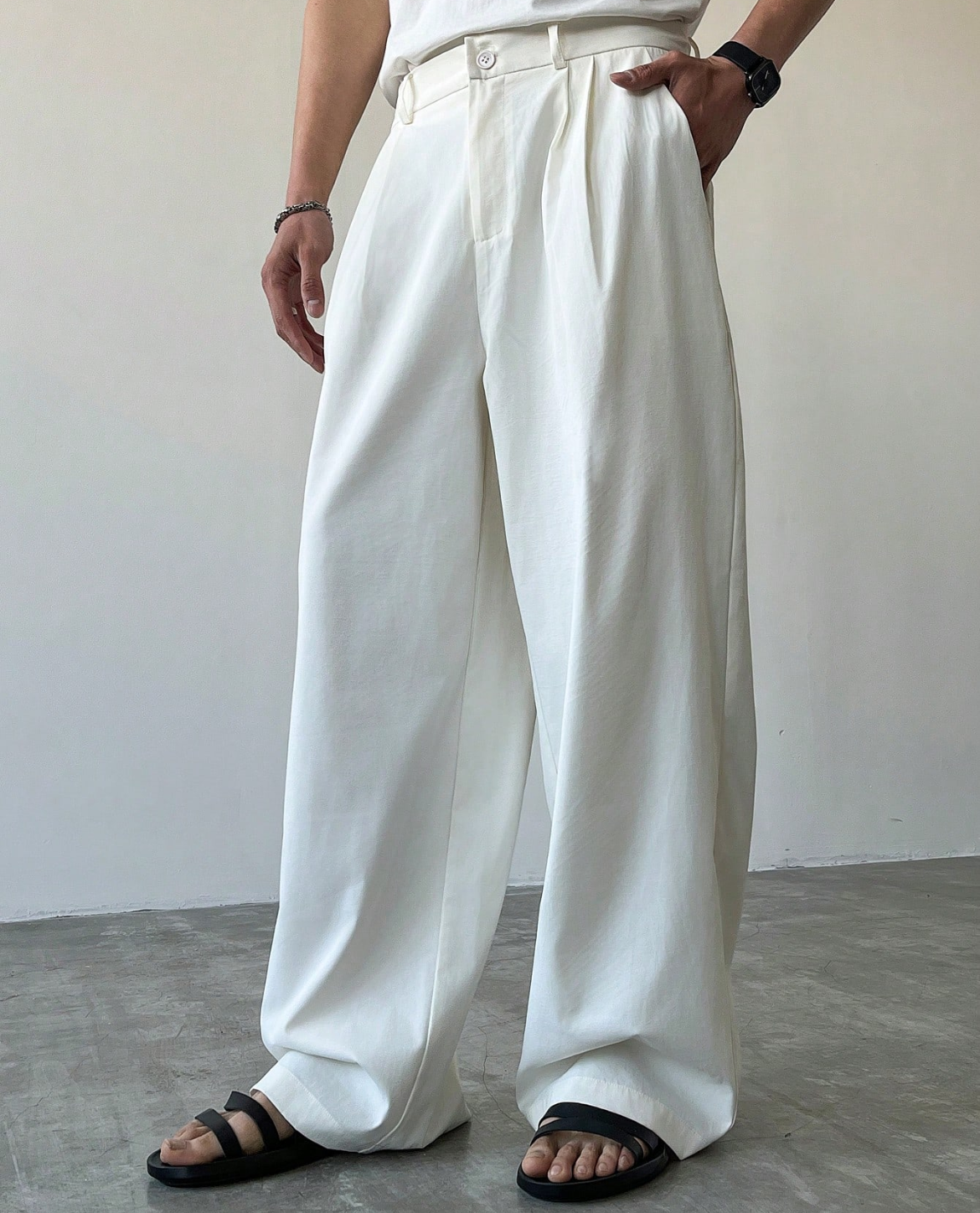 Pantalon TON en lin - Blanc cassé