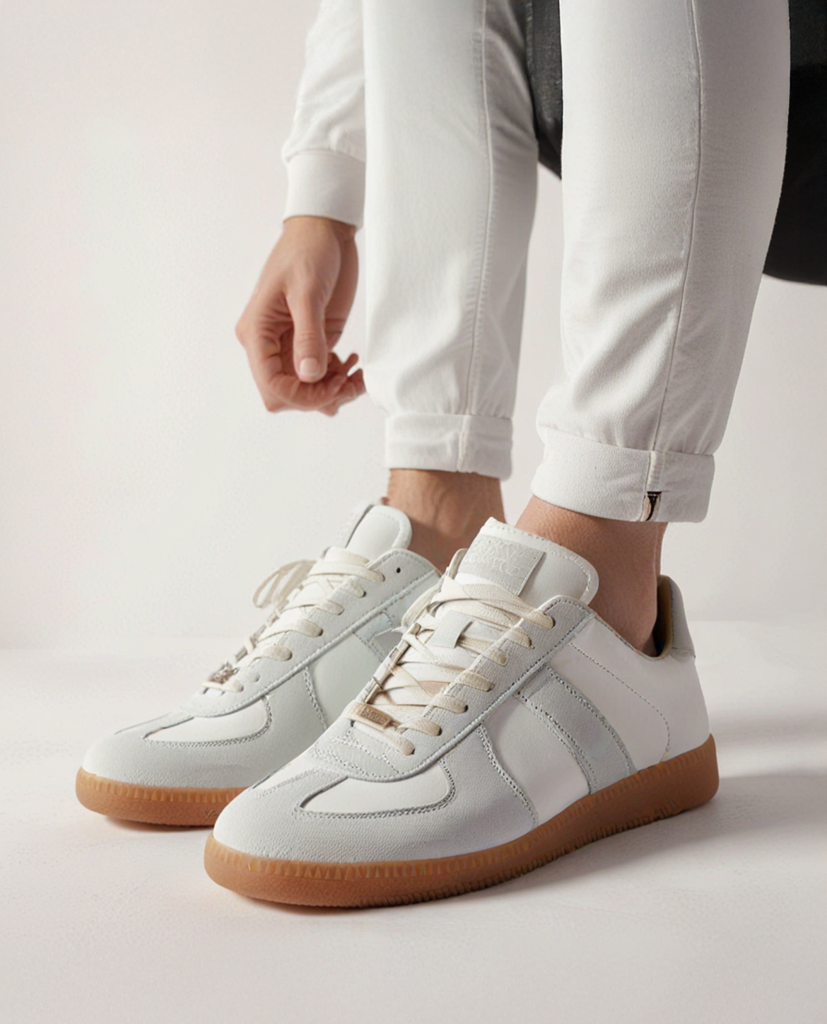 Sneakers MALIN en cuir et daim