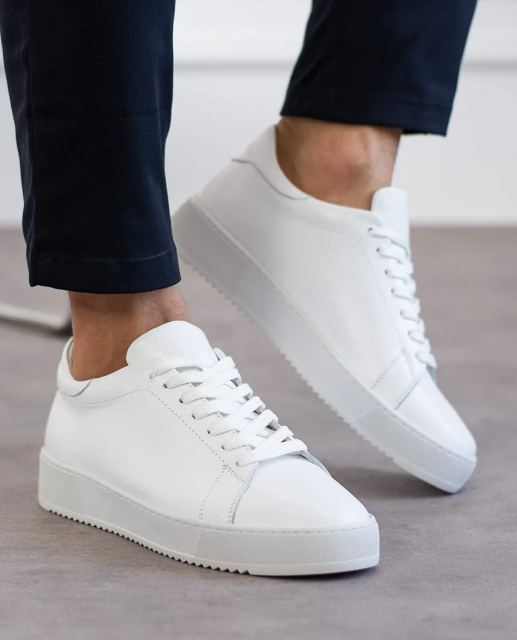 Chaussure FJORD en cuir pleine fleur - Blanc