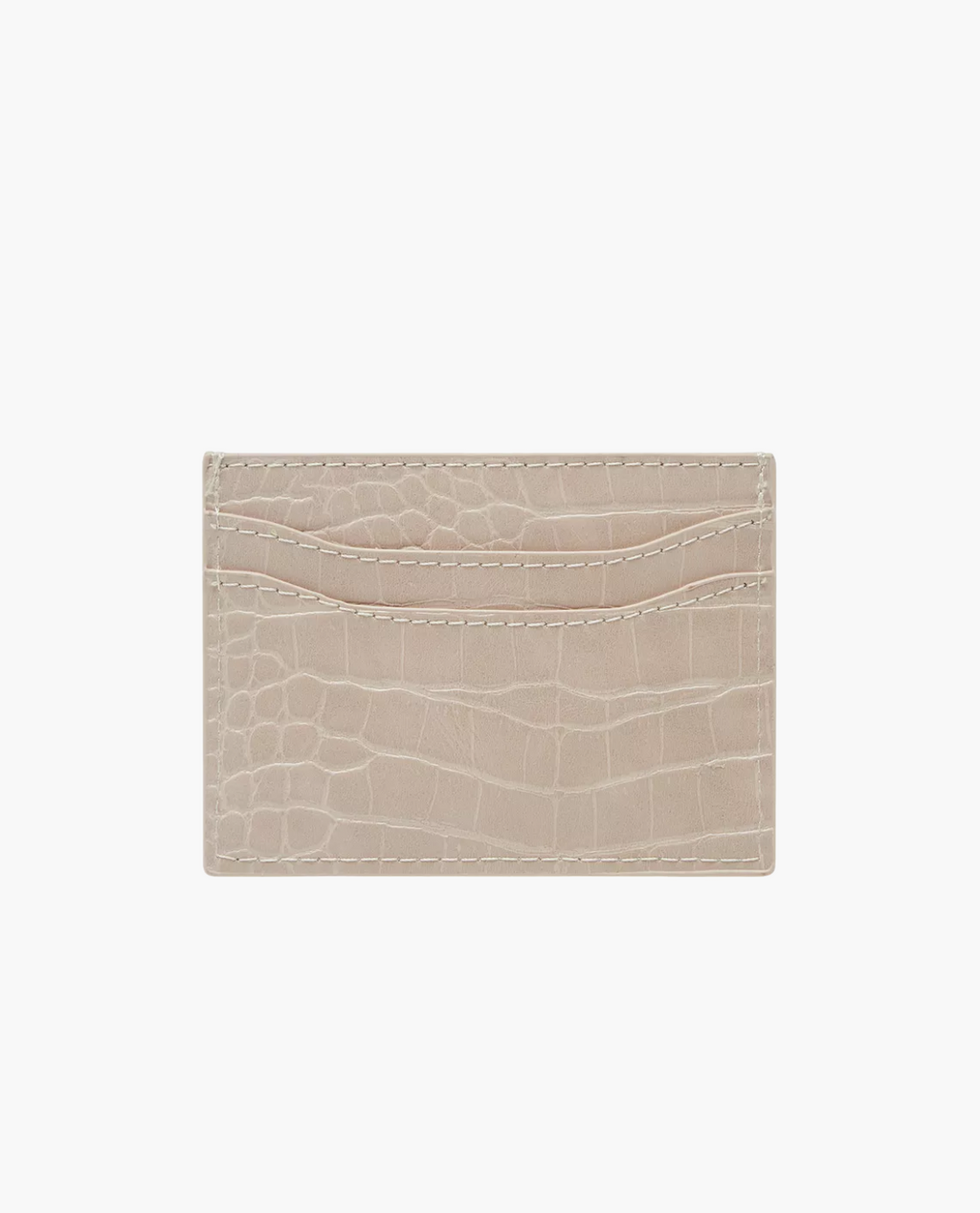 Porte-cartes SODERTALJE en cuir embossé crocodile - Beige