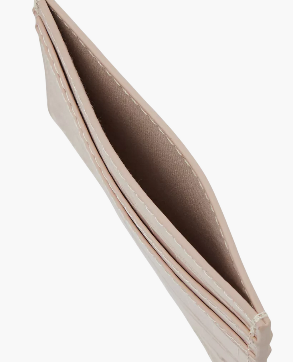 Porte-cartes SODERTALJE en cuir embossé crocodile - Beige