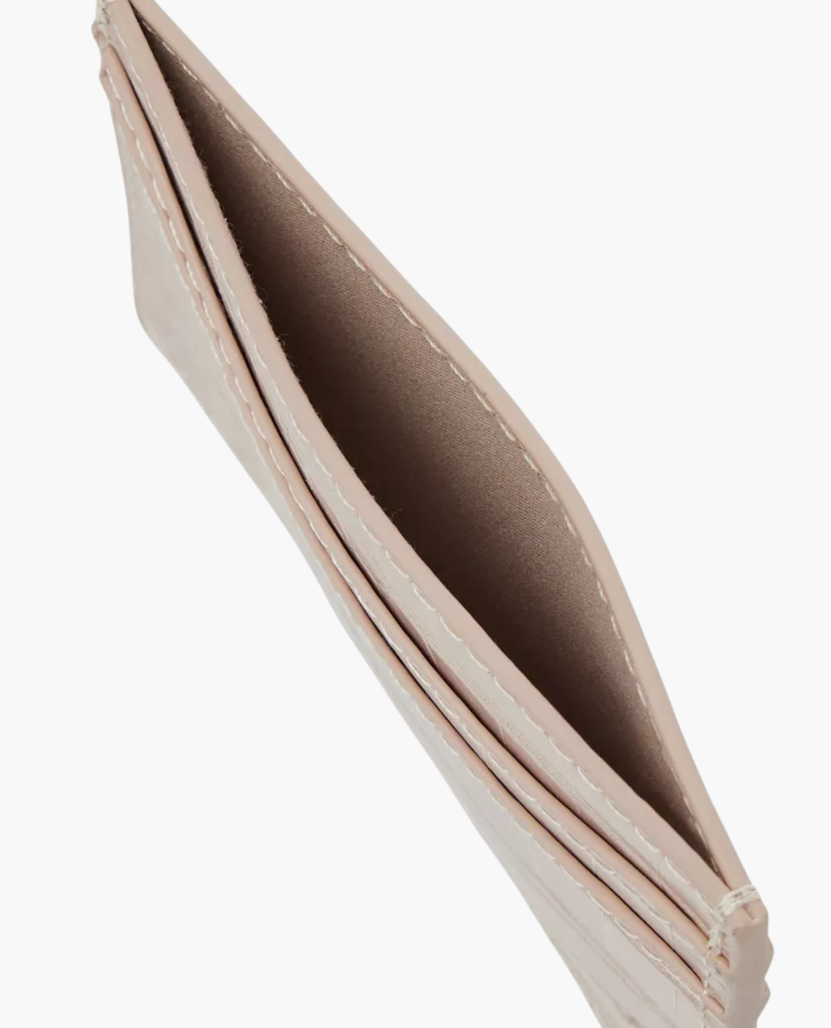 Porte-cartes SODERTALJE en cuir embossé crocodile - Beige