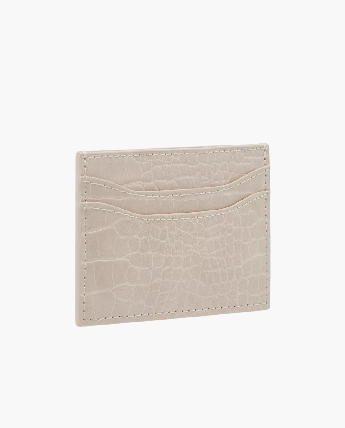 Porte-cartes SODERTALJE en cuir embossé crocodile - Beige