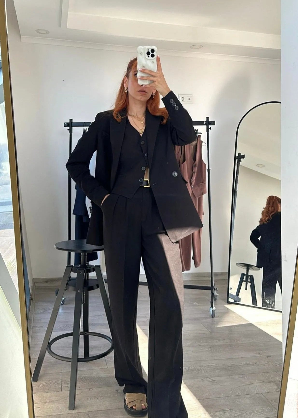 Ensemble Tailleur THISTED en laine - Noir