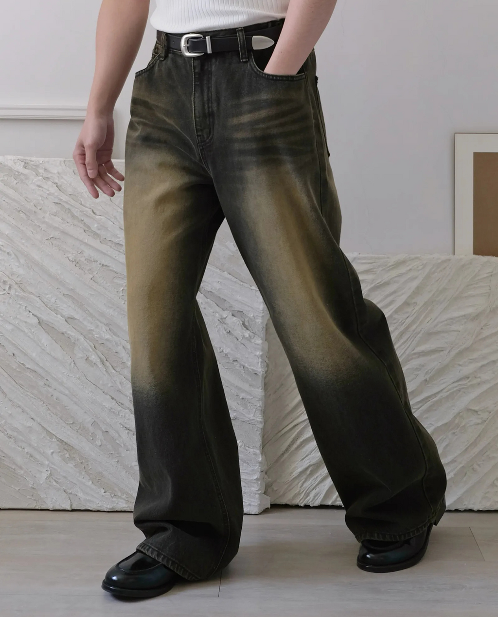 Jean QAGNE en denim - Jaune