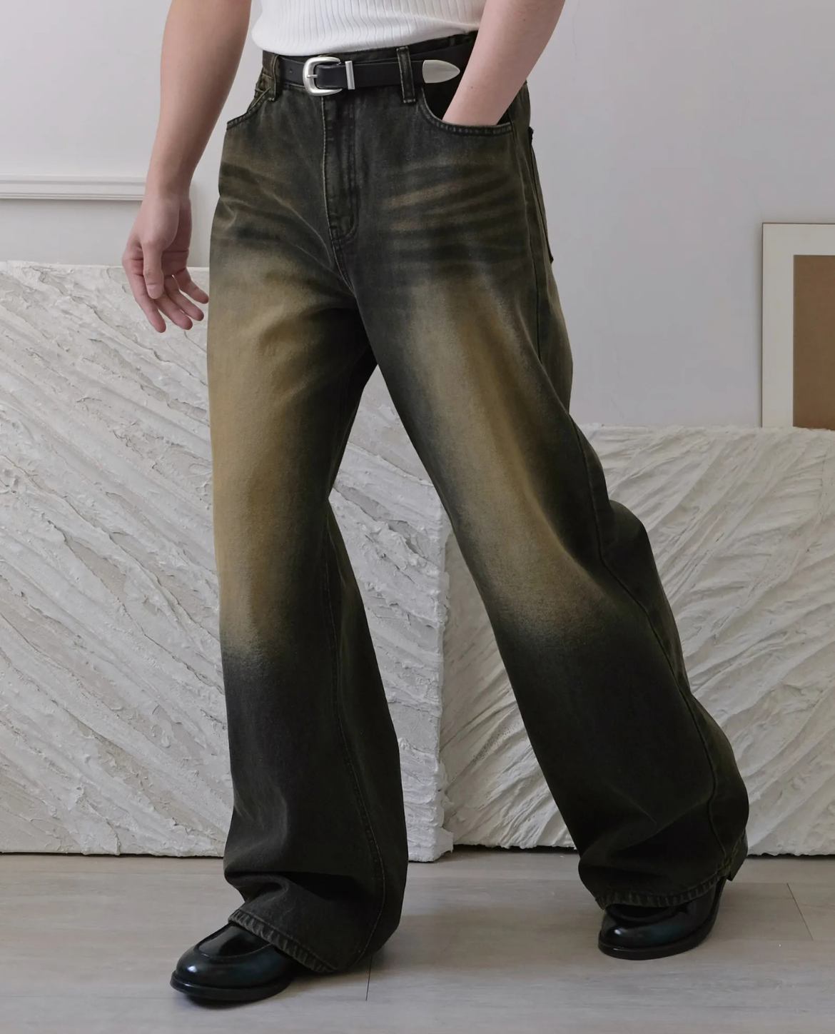 Jean QAGNE en denim - Jaune