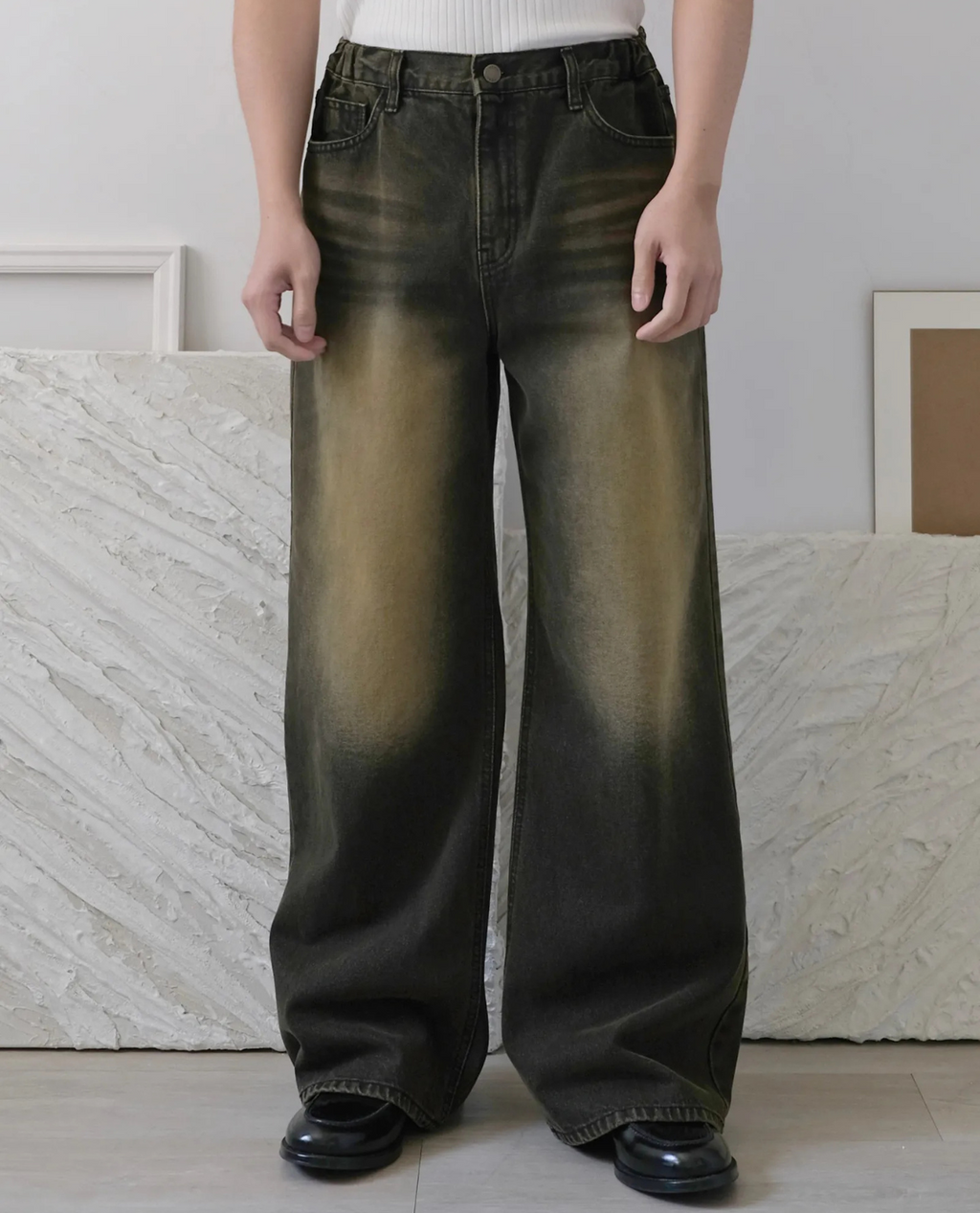 Jean QAGNE en denim - Jaune