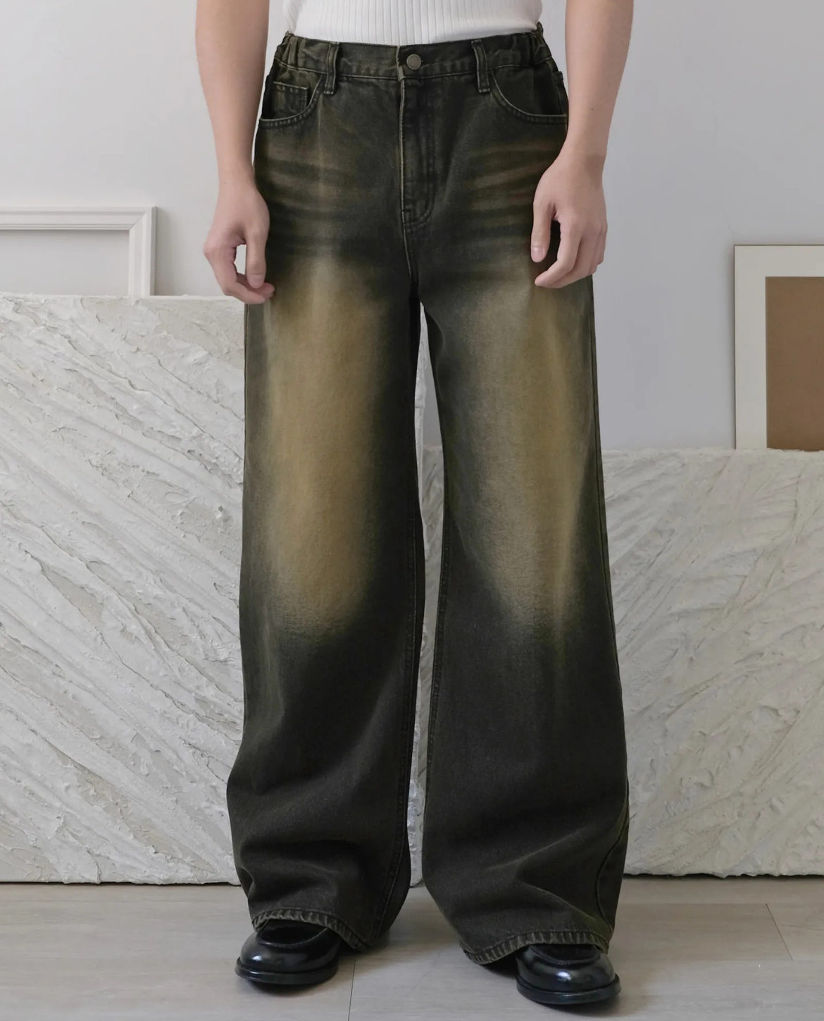 Jean QAGNE en denim - Jaune