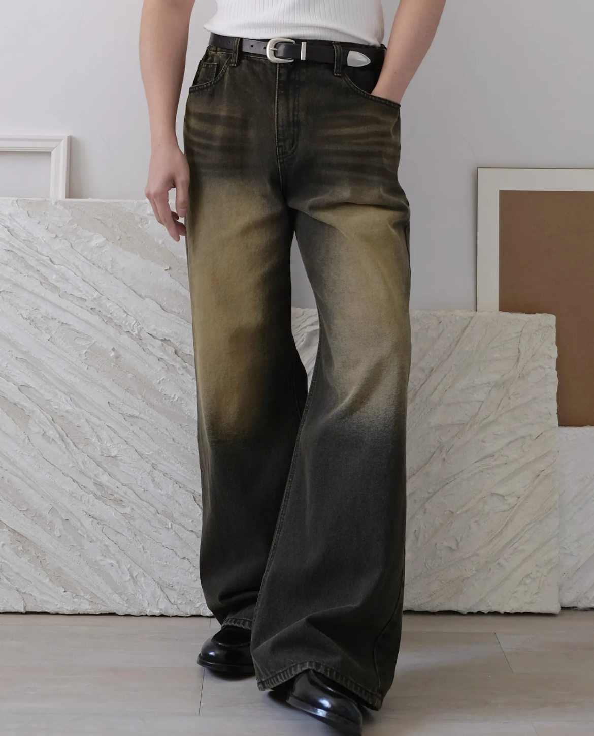 Jean QAGNE en denim - Jaune