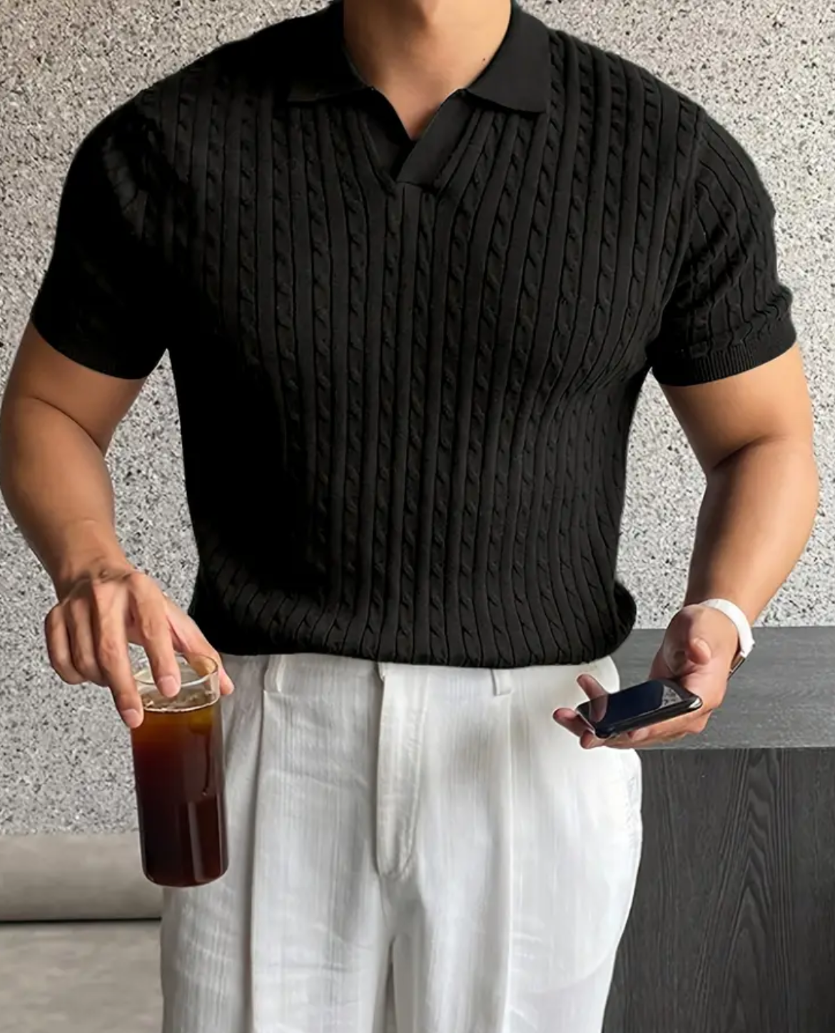 Polo VASA en coton - Noir