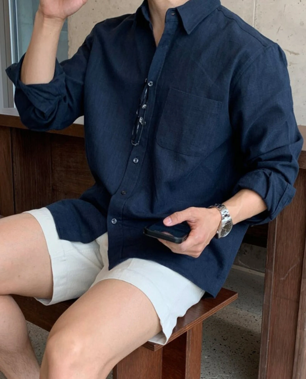 Chemise ESKILSTUNA en coton-lin