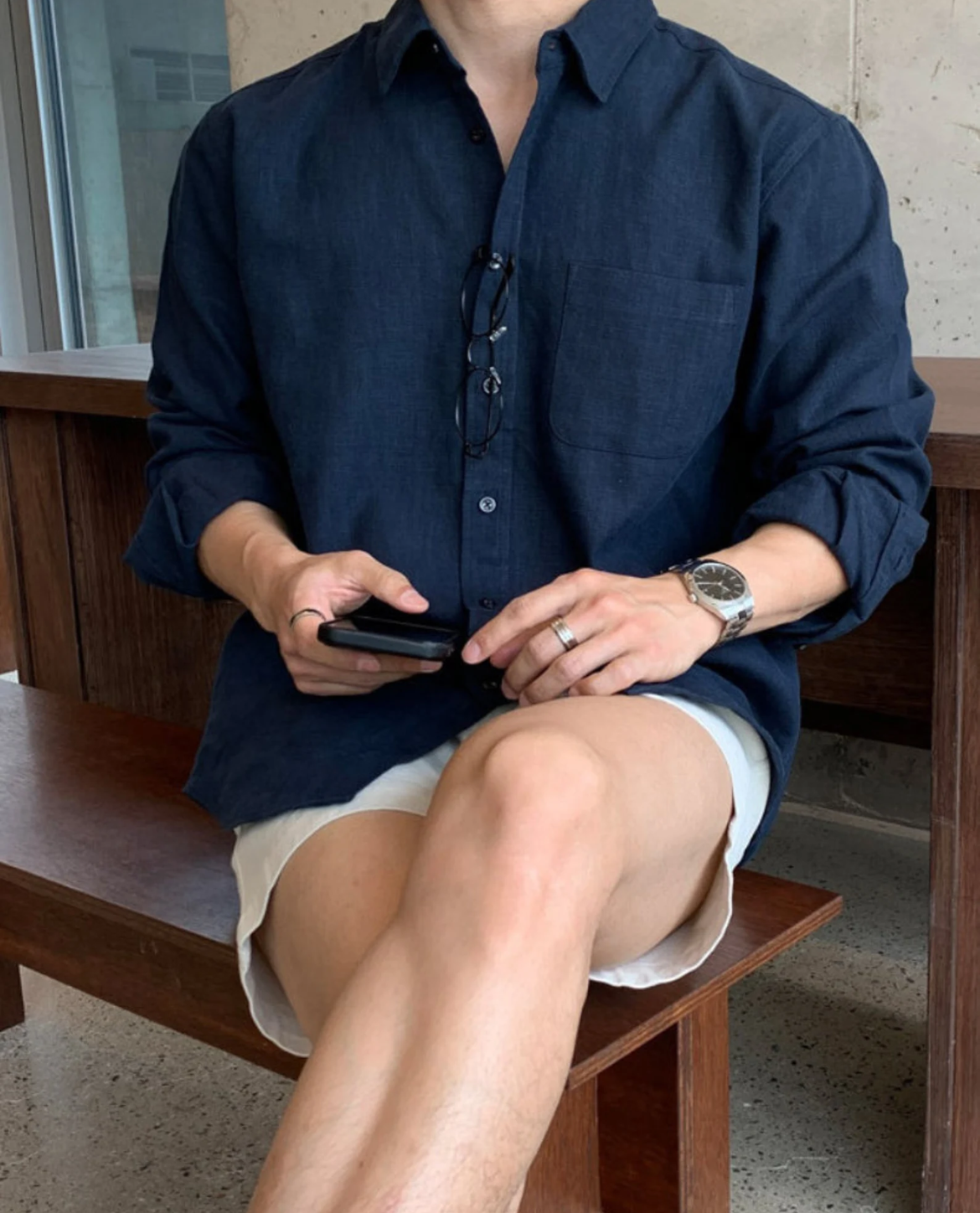 Chemise ESKILSTUNA en coton-lin