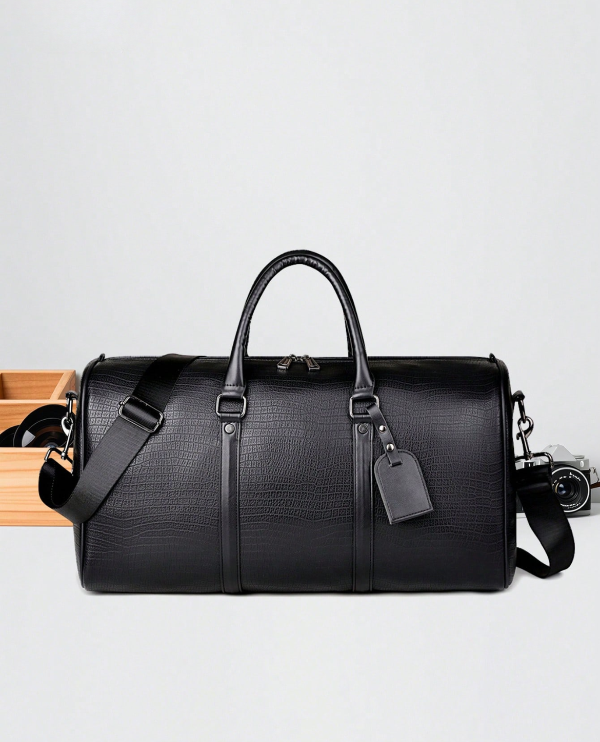 Sac 48h TYRA en cuir - Noir