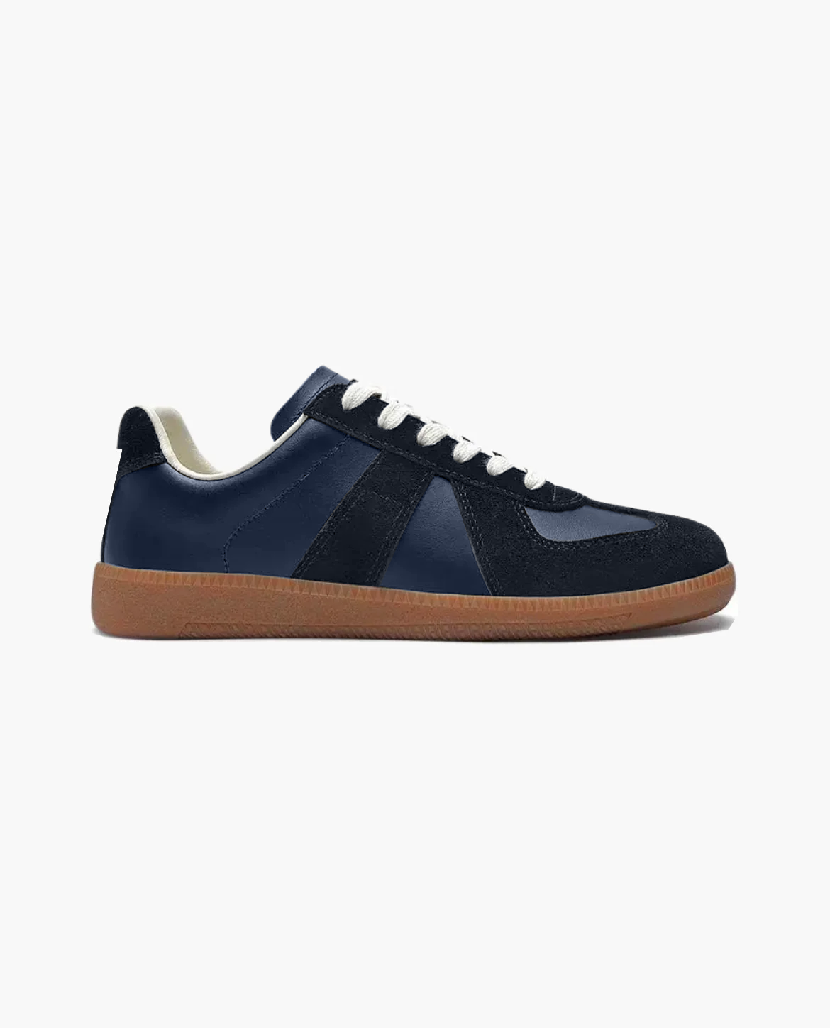 Basket SKAGEN en cuir et daim - Bleu marine