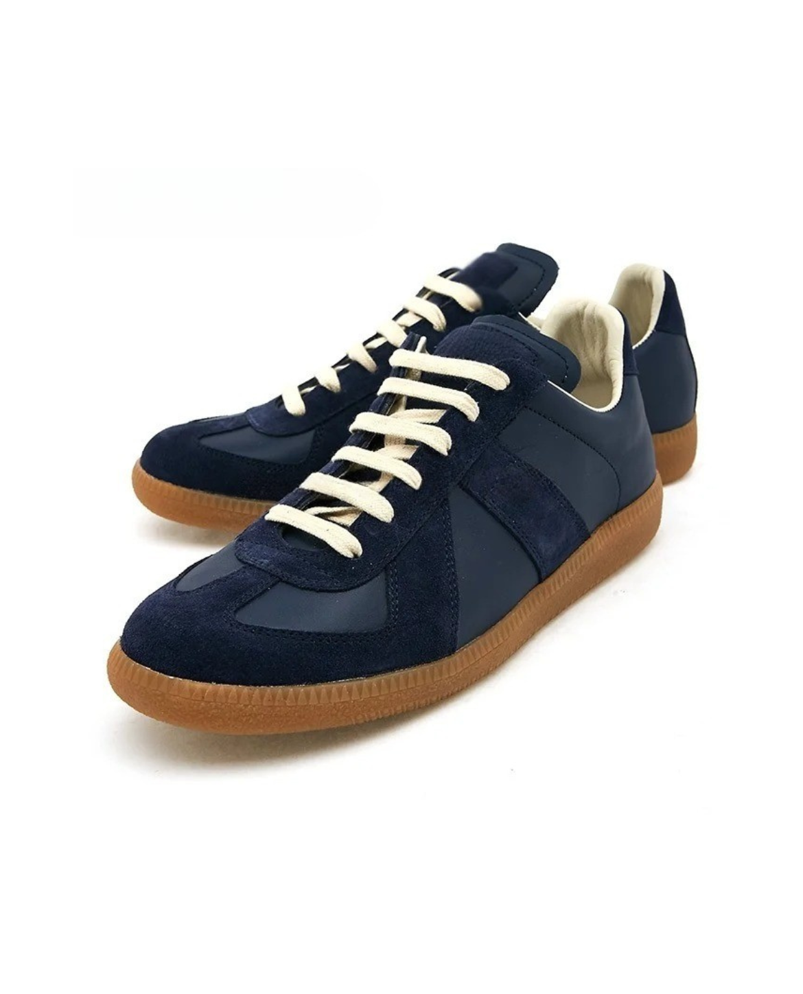 Basket SKAGEN en cuir et daim - Bleu marine