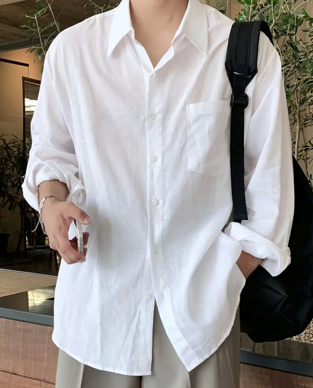 Chemise ESKILSTUNA en coton-lin