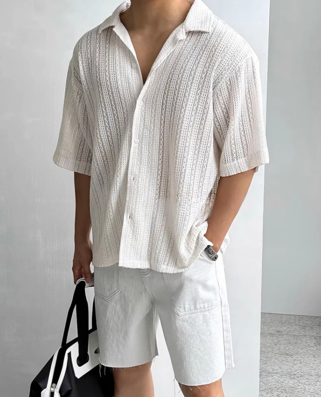 Chemise NACKA en crochet - Blanc