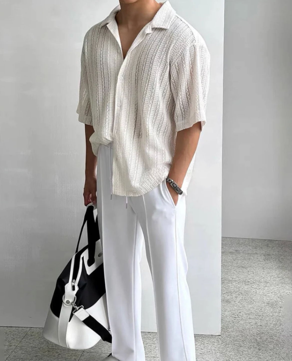 Chemise NACKA en crochet - Blanc