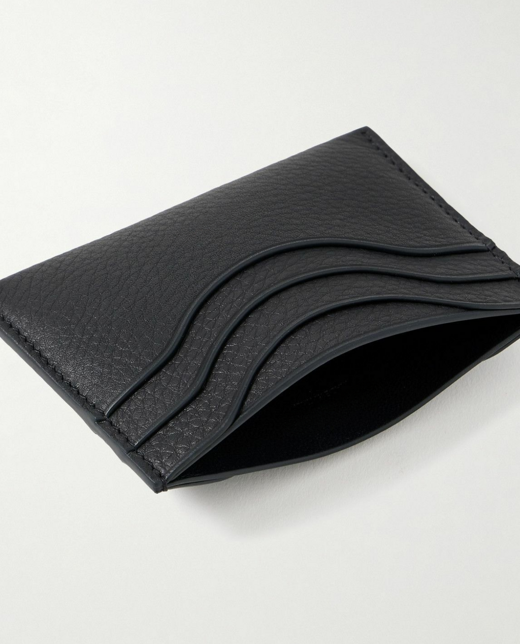 Portefeuille ASTRID en cuir pleine fleur texturé - Noir