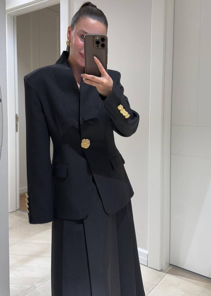 Blazer PAGNE en tissu - Noir