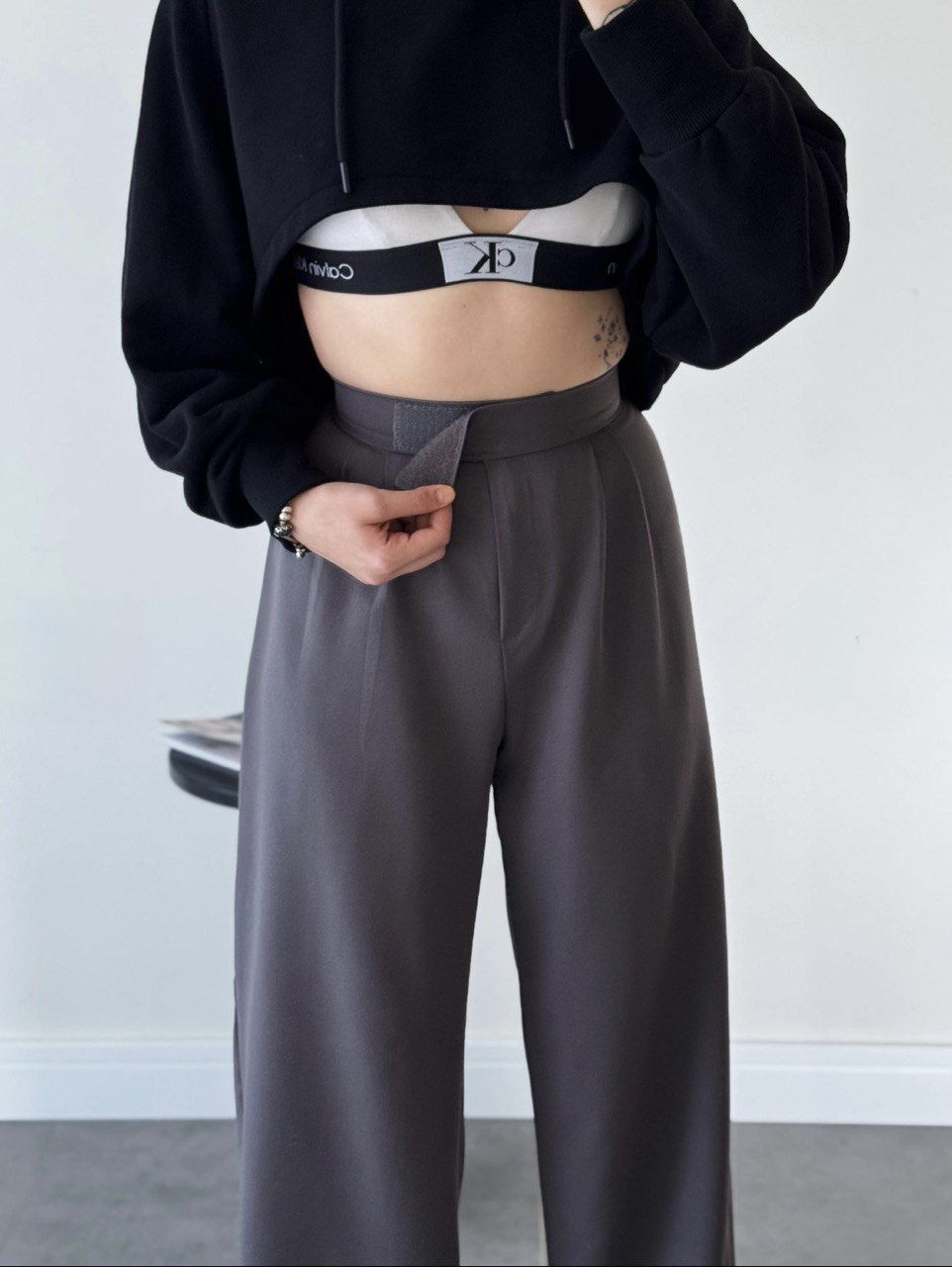 Pantalon VURIK en tissu - Gris foncé