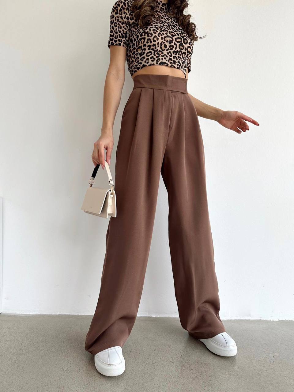 Pantalon HOGIL en tissu - Marron