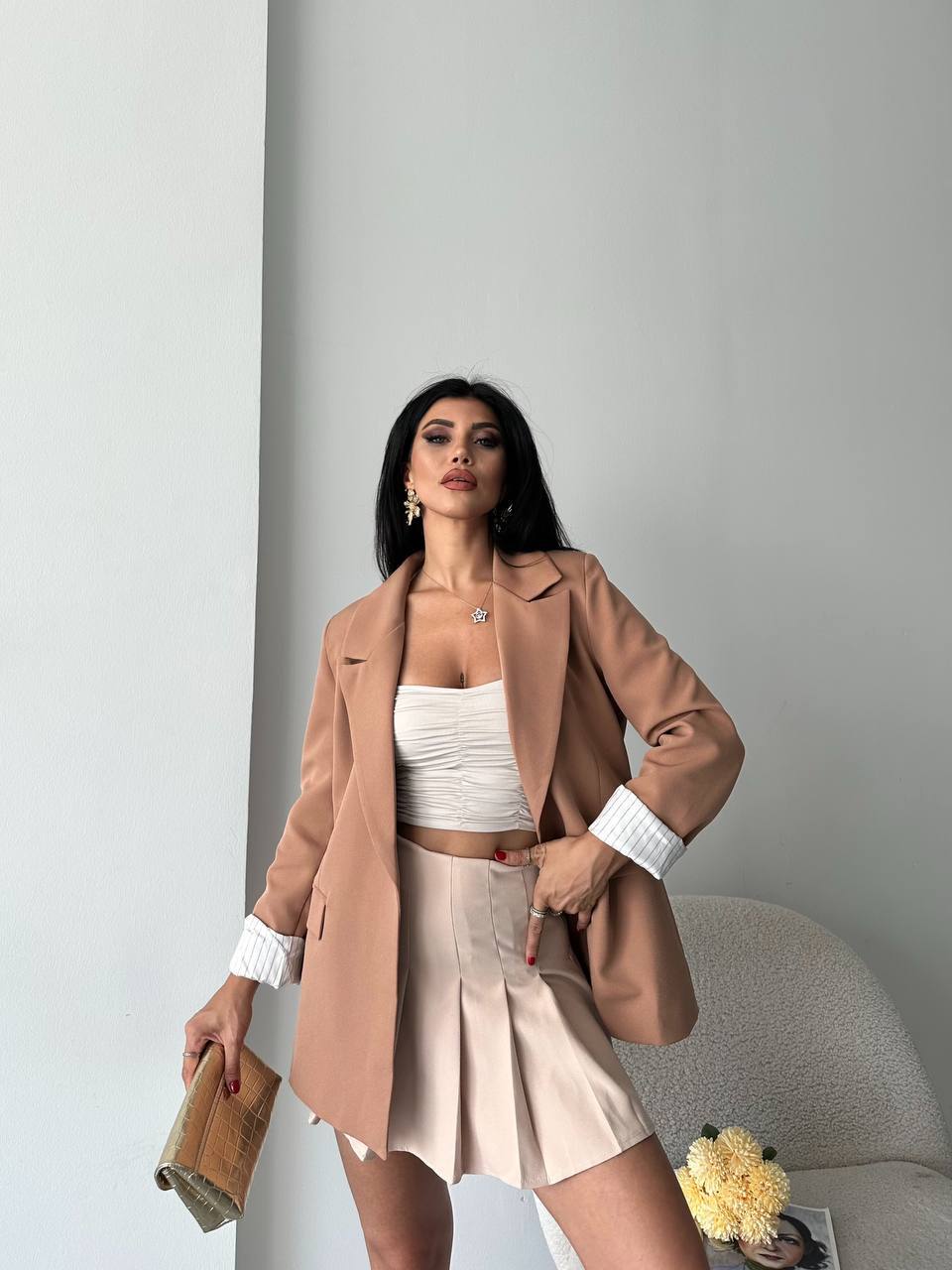 Blazer YIGURD en polyester - Camel