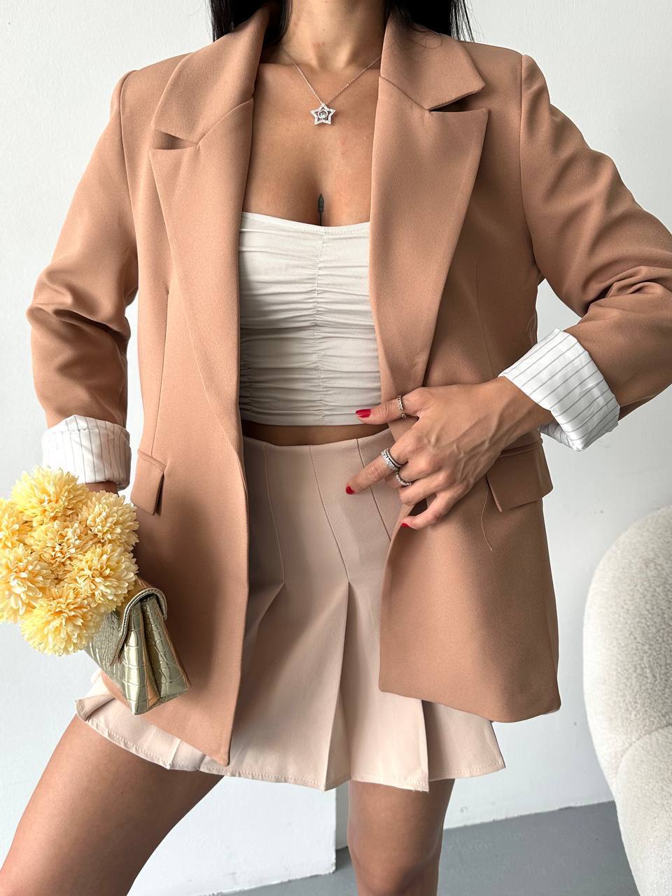 Blazer YIGURD en polyester - Camel