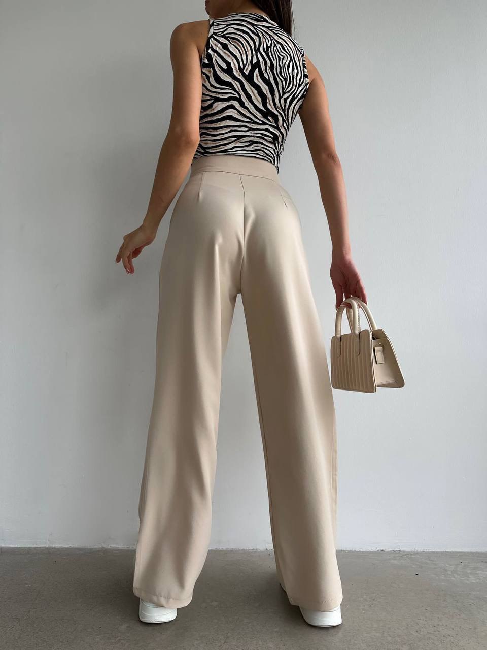 Pantalon OOKE en tissu - Crème