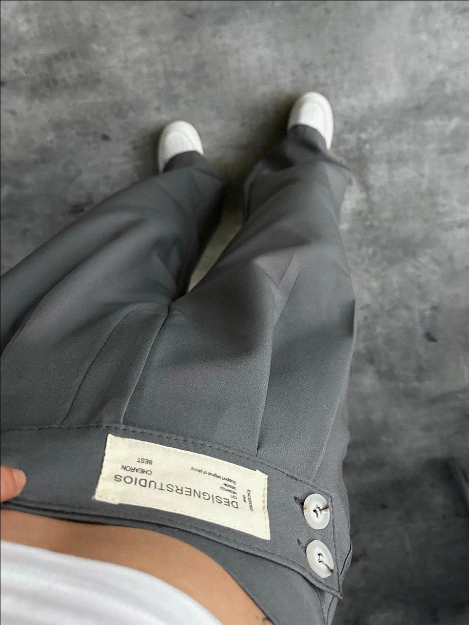 Pantalon DITLE en tissu - Gris anthracite