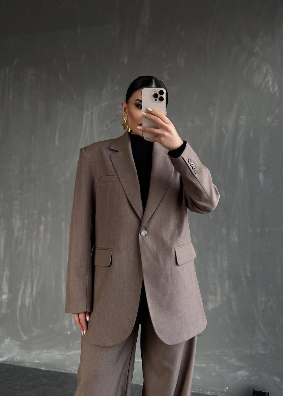 Ensemble Tailleur BÄCK en tissu - Greige