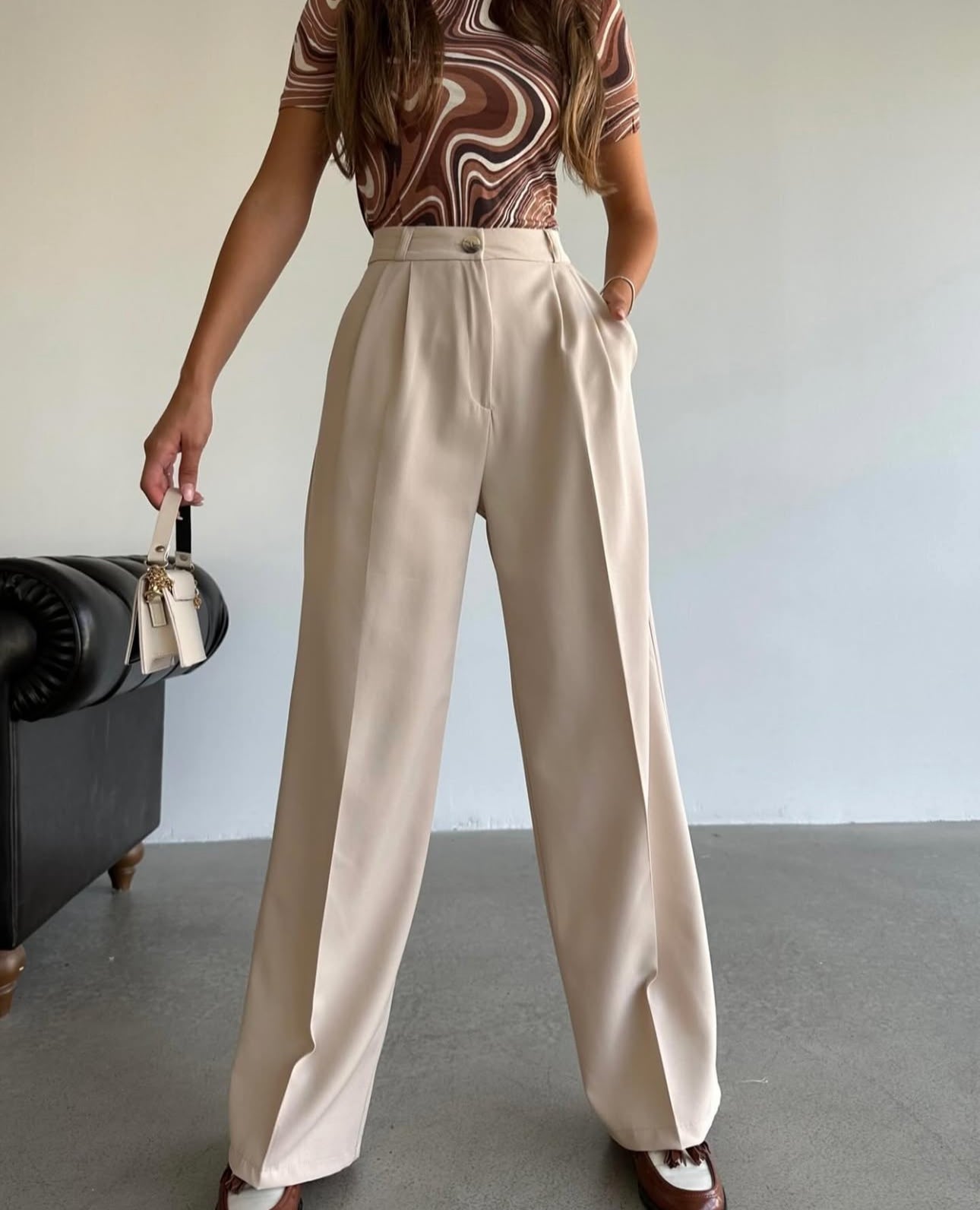 Pantalon NEMING en tissu - Noir