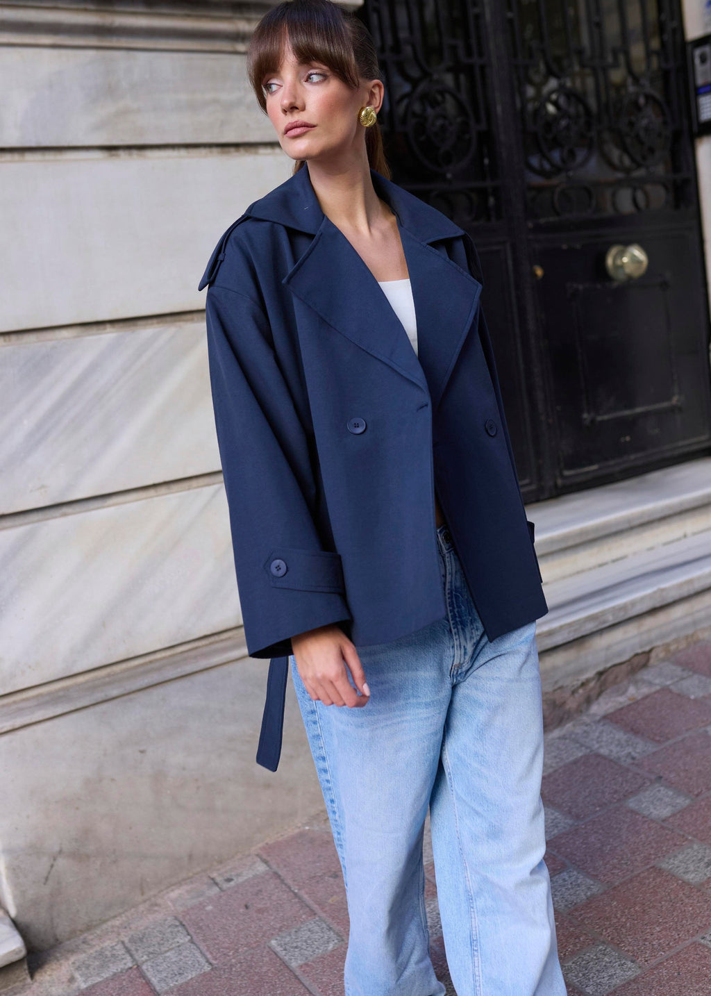 Manteau BTAGE en coton - Bleu marine