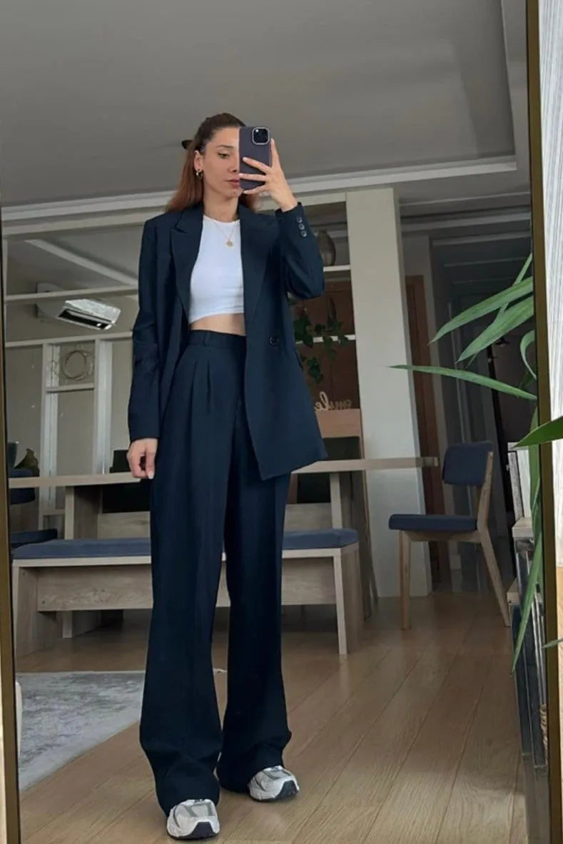 Ensemble Costume NROR en tissu - Bleu marine
