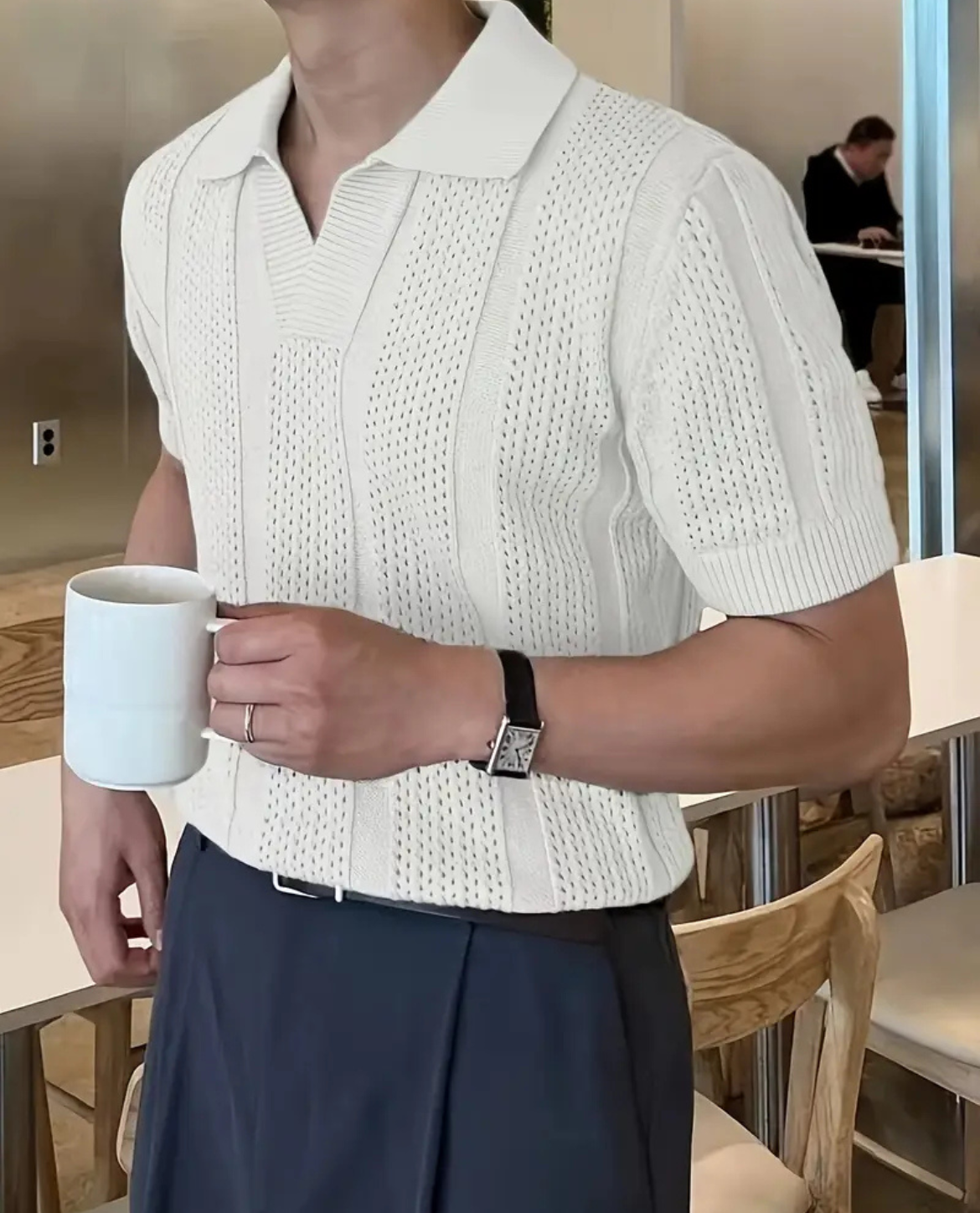 Polo DAL en mélange de tricot léger