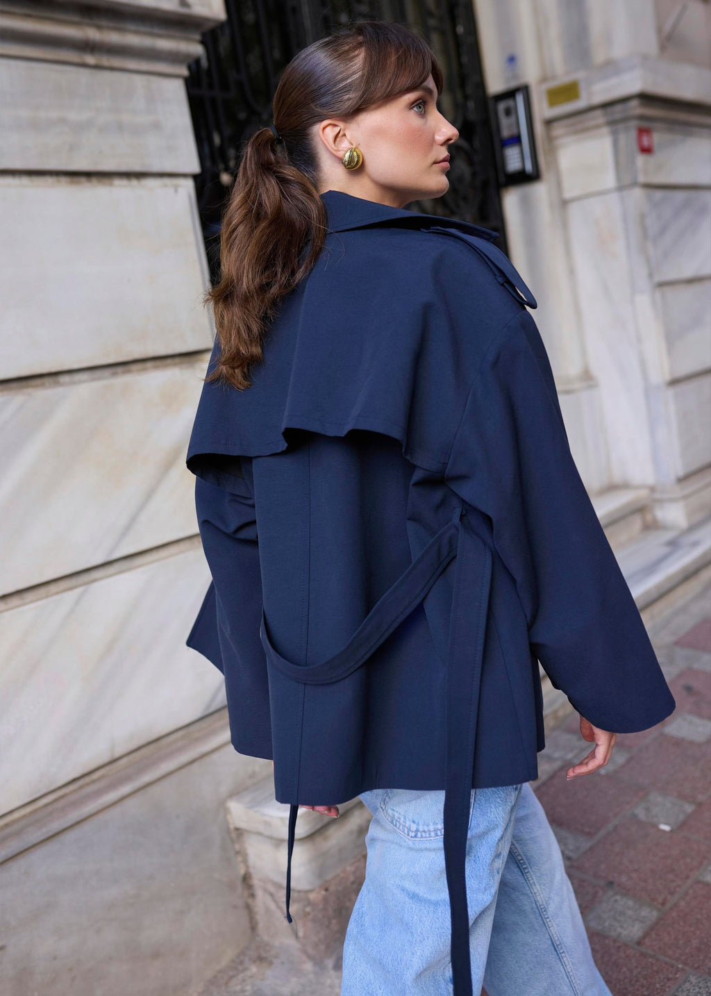 Manteau BTAGE en coton - Bleu marine