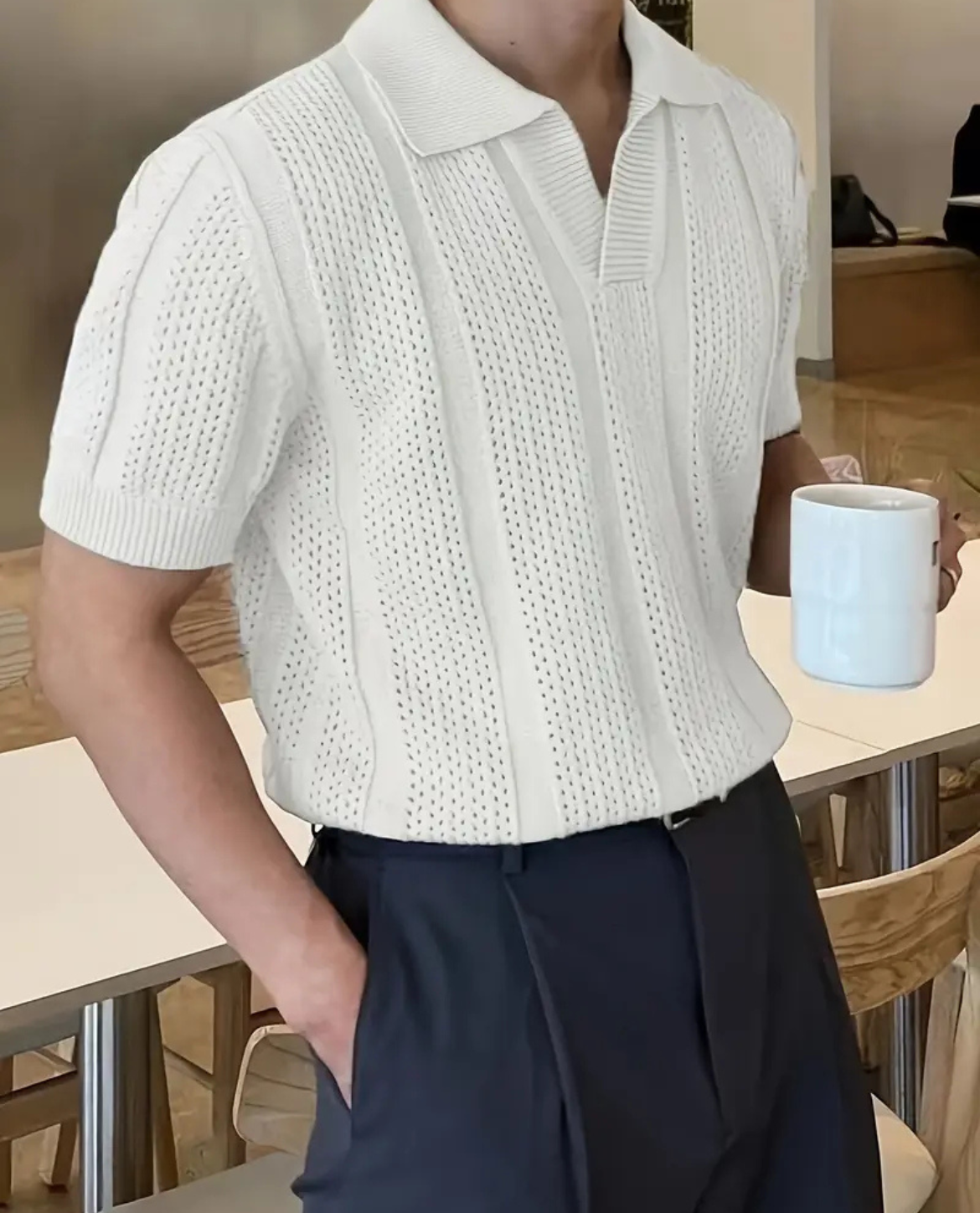 Polo DAL en mélange de tricot léger