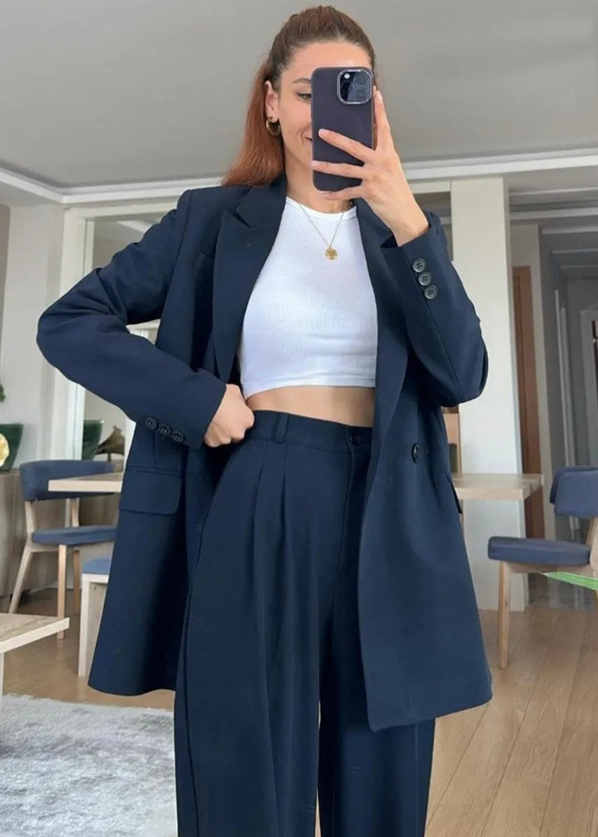 Ensemble Costume NROR en tissu - Bleu marine