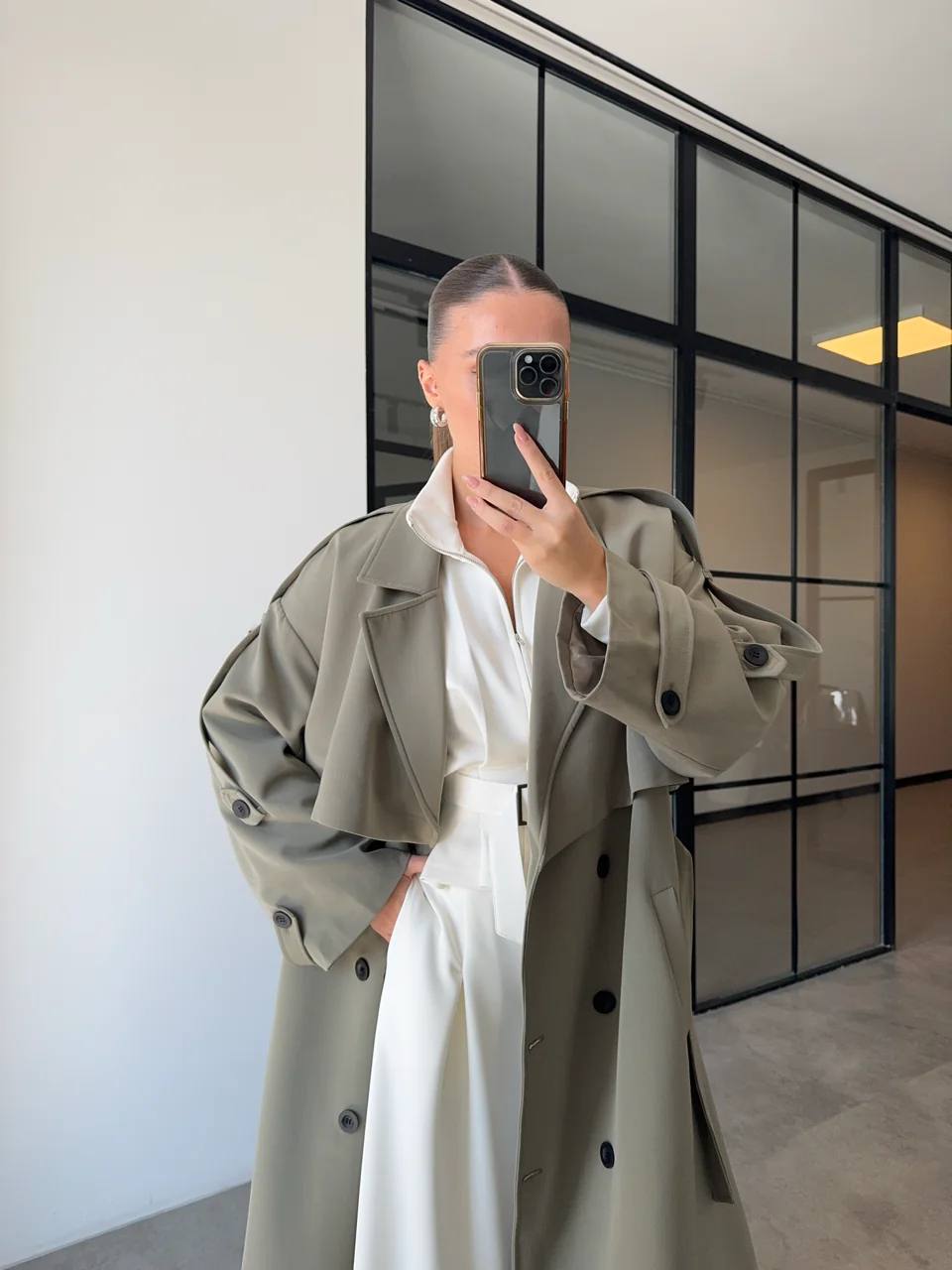 Manteau GIDAR en tissu - Khaki