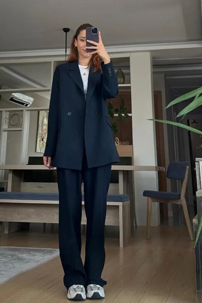 Ensemble Costume NROR en tissu - Bleu marine