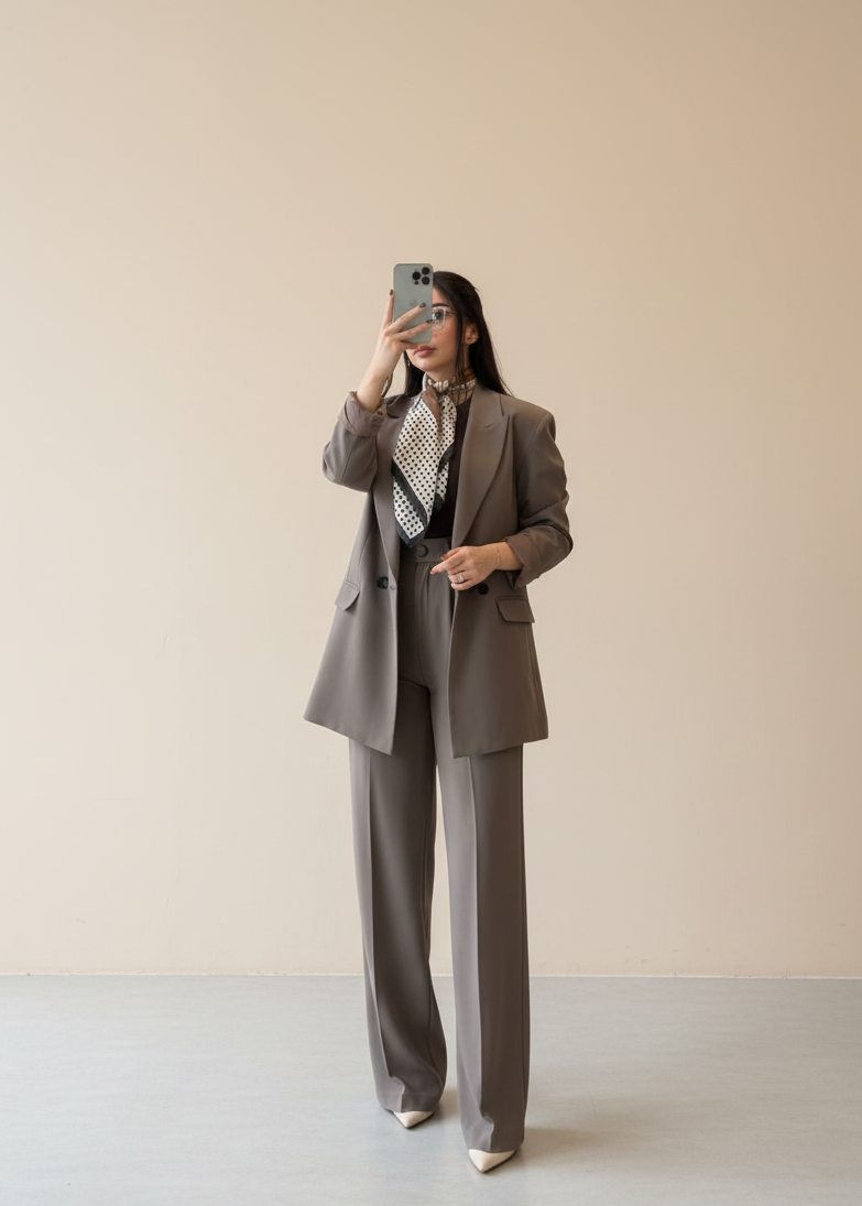 Ensemble JYVASKYLA en tissu - Taupe