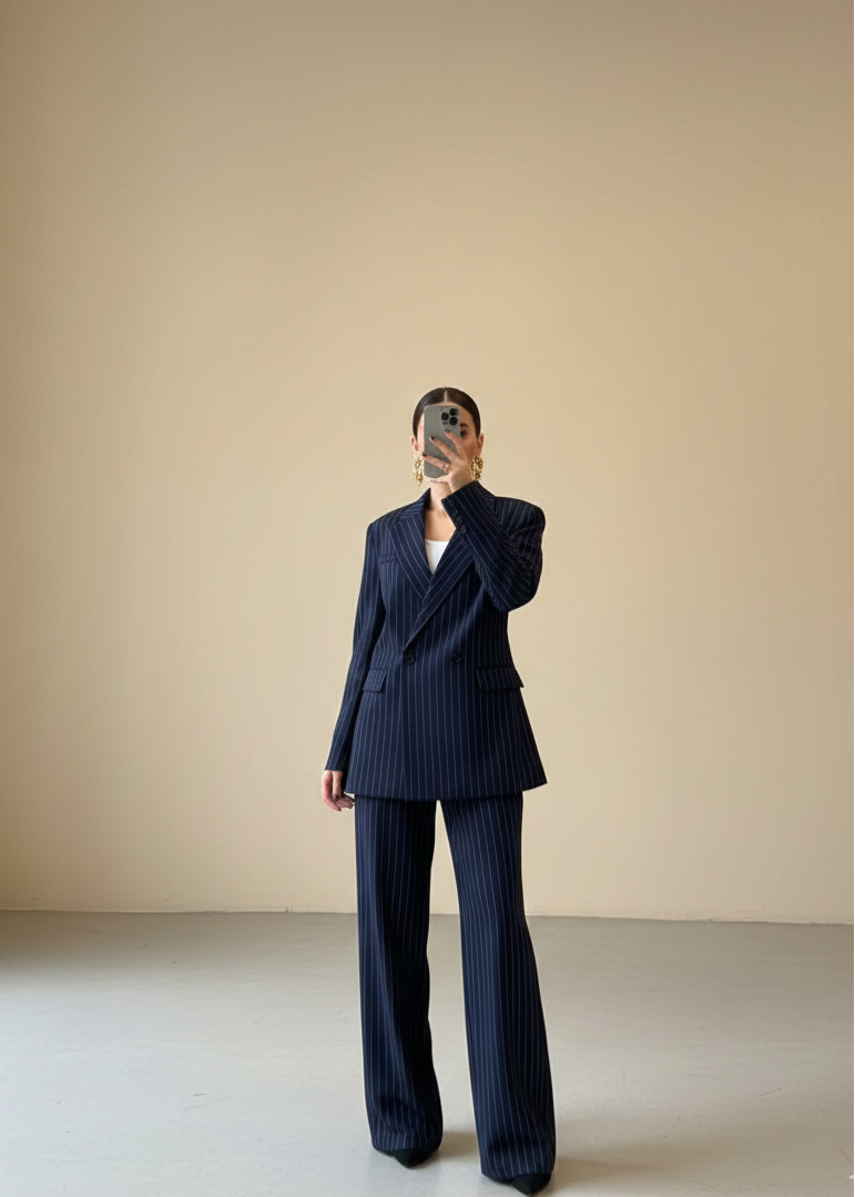 Ensemble Costume JOBIN en tissu - Bleu nuit
