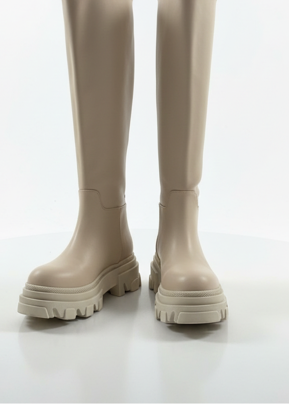Bottines OAGNE en simili cuir - Beige